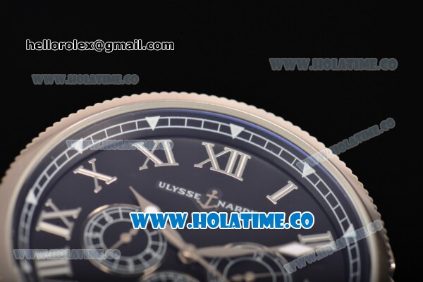 Ulysse Nardin Marine Chrono Asia Automatic Steel Case with Roman Numeral Markers and Black Dial - Click Image to Close